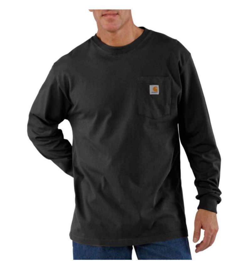 Playera Carhartt Dearborn LS negra talla grande
