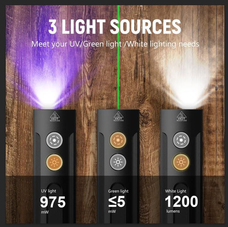 Linterna Wurkkos HD01 PRO 1200 lúmenes RGB UV
