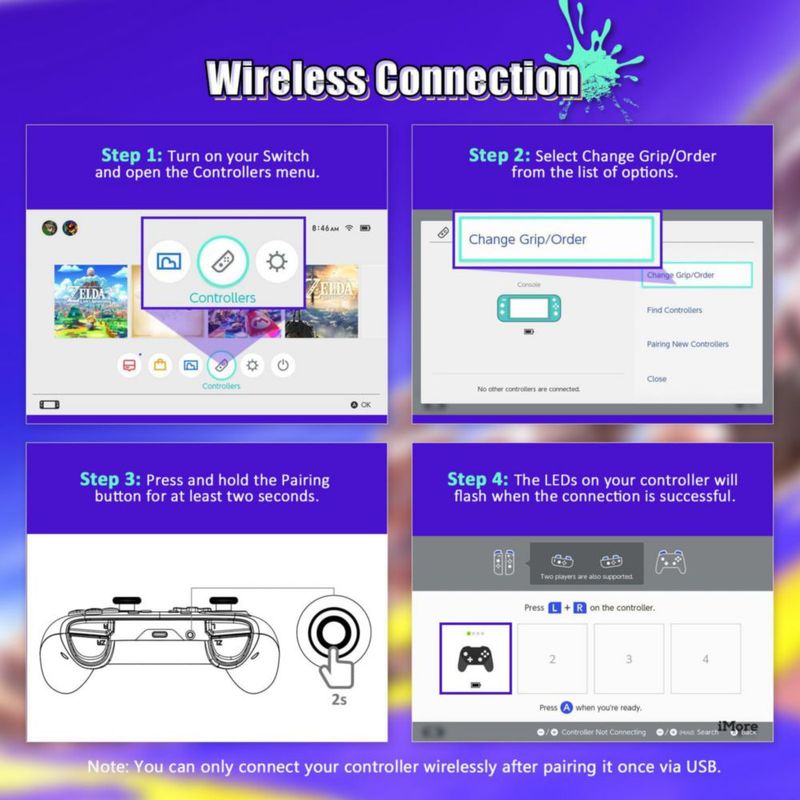 Controlador inalámbrico Bluetooth NexiGo Inkling con LED