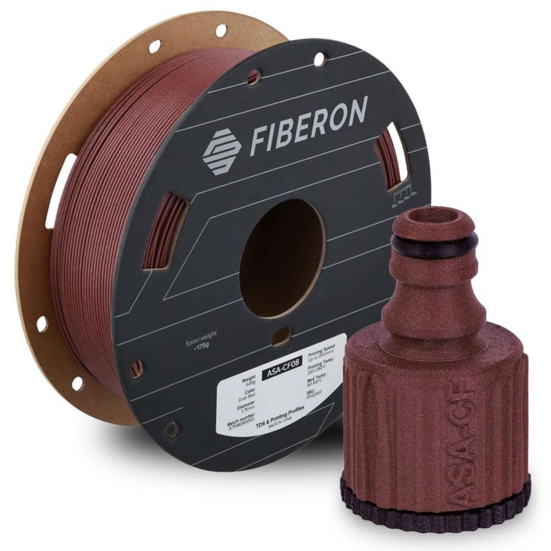 Filamento Polymaker Fiberon ASA-CF08 05 kg 175 mm Rojo