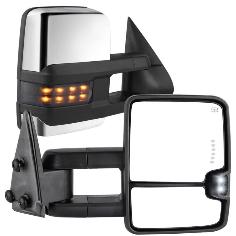 Espejo de Remolque YITAMOTOR 46 cm/61 cm ajuste eléctrico calefactado y LED