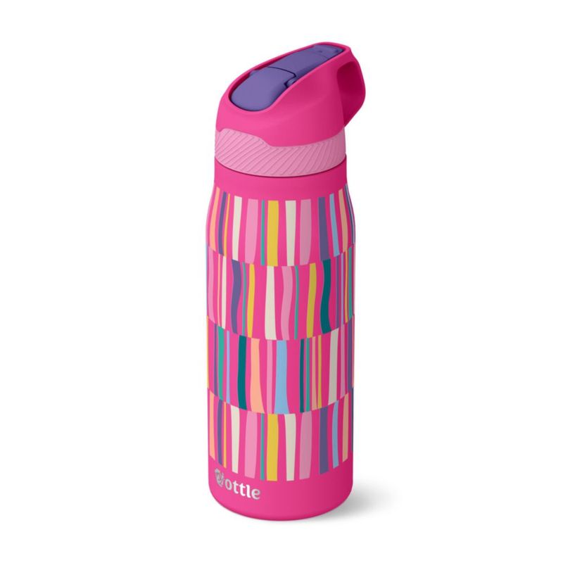 Botella de Agua Ottle 680 ml Aislada con Pajilla Abatible – Diseño Candy