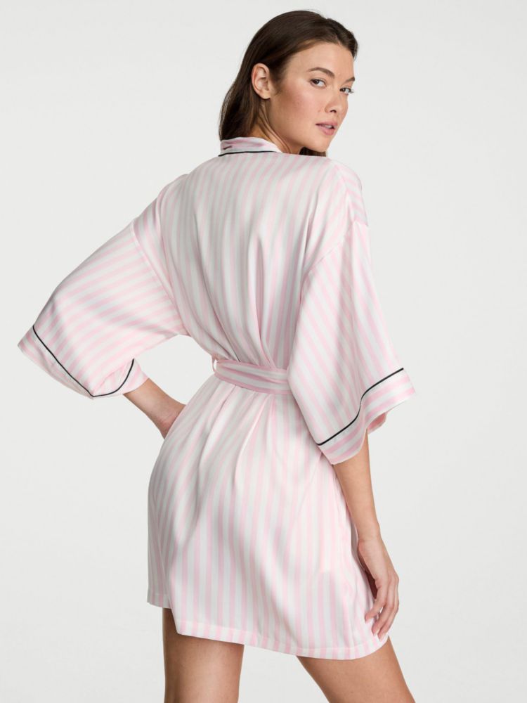 Bata de satén Victoria's Secret XS/S con rayas icónicas