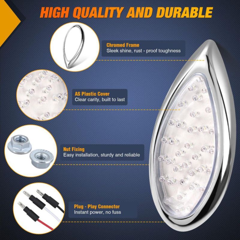 Luces traseras Nilight 15 cm 35 LED bisel cromado (paquete de 2)