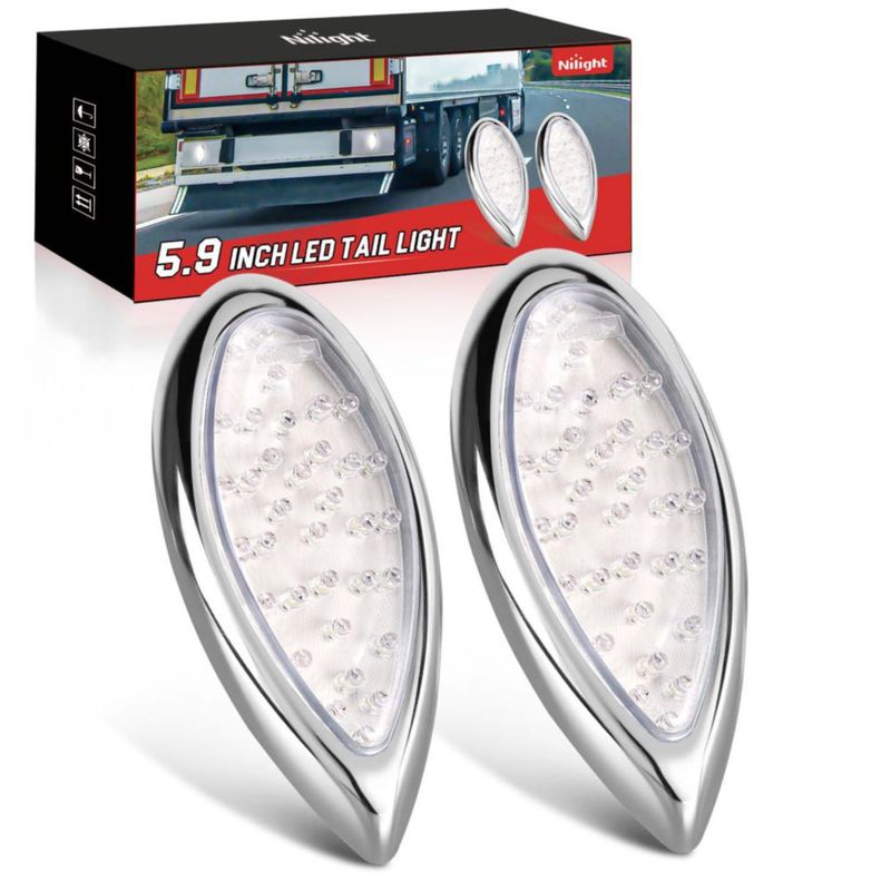 Luces traseras Nilight 15 cm 35 LED bisel cromado (paquete de 2)
