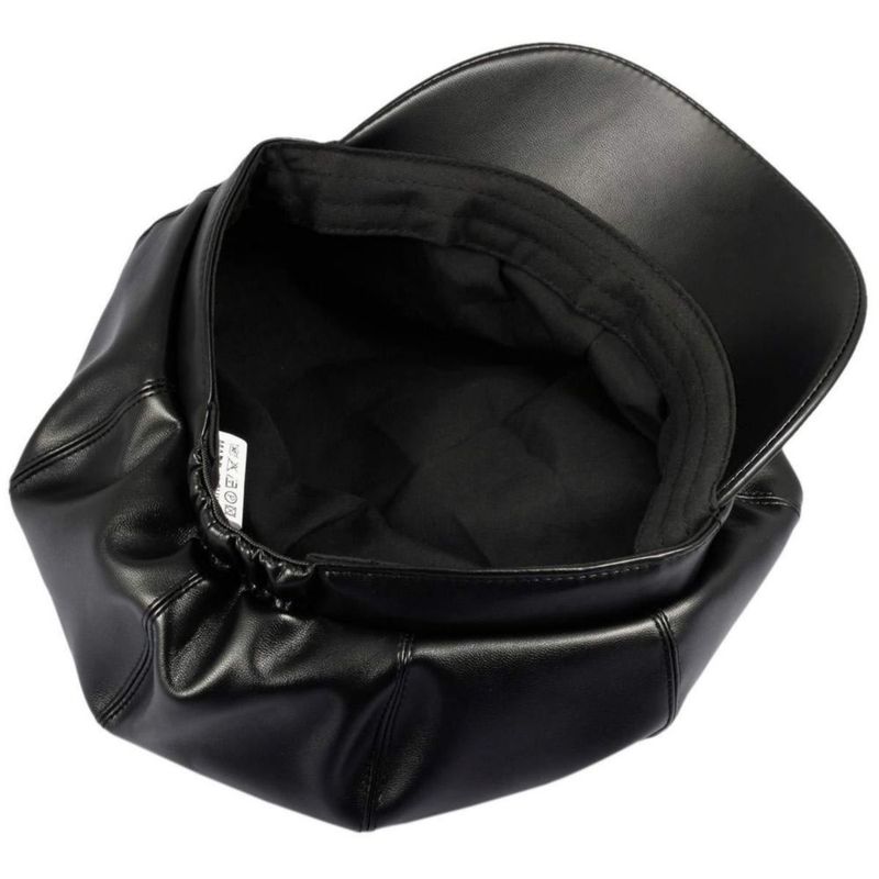 Gorro Sportmusies de 8 paneles negro de cuero PU para mujer