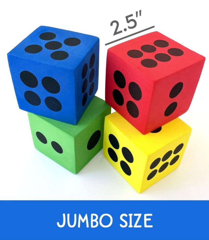 Dados de espuma jumbo Blu Jay 6 cm (paquete de 4)