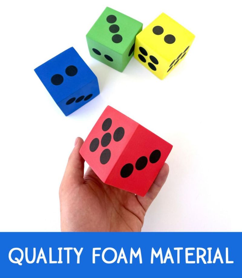 Dados de espuma jumbo Blu Jay 6 cm (paquete de 4)