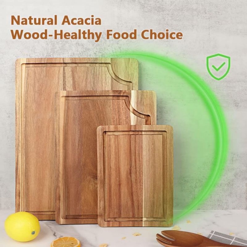 Tabla de cortar AIDEA 38x25 30x20 23x15 cm con canal de jugo