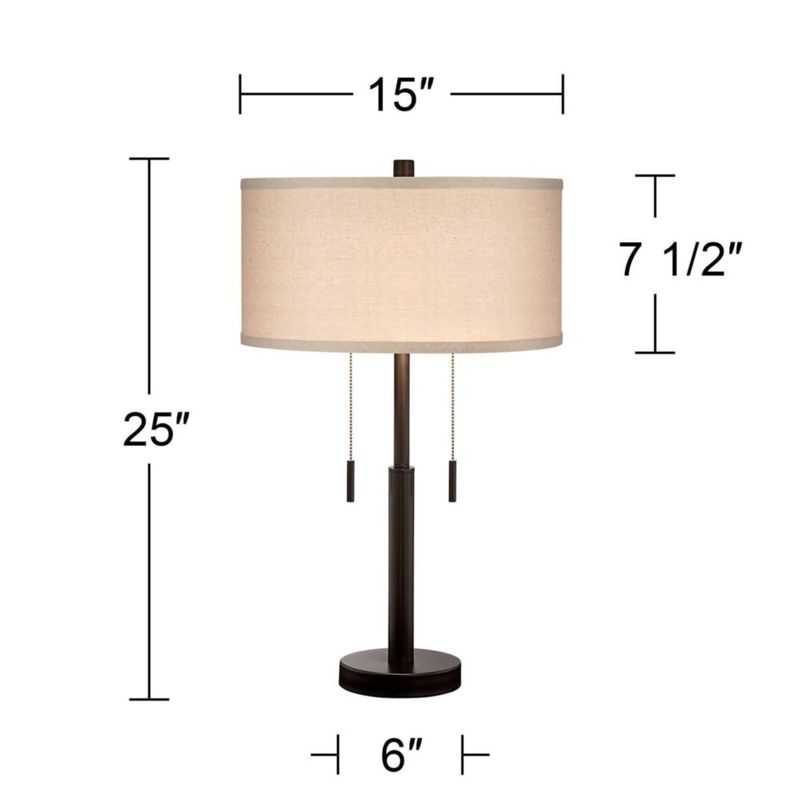 Lámparas de mesa Franklin Iron Works 64 cm 2 unidades con puertos USB