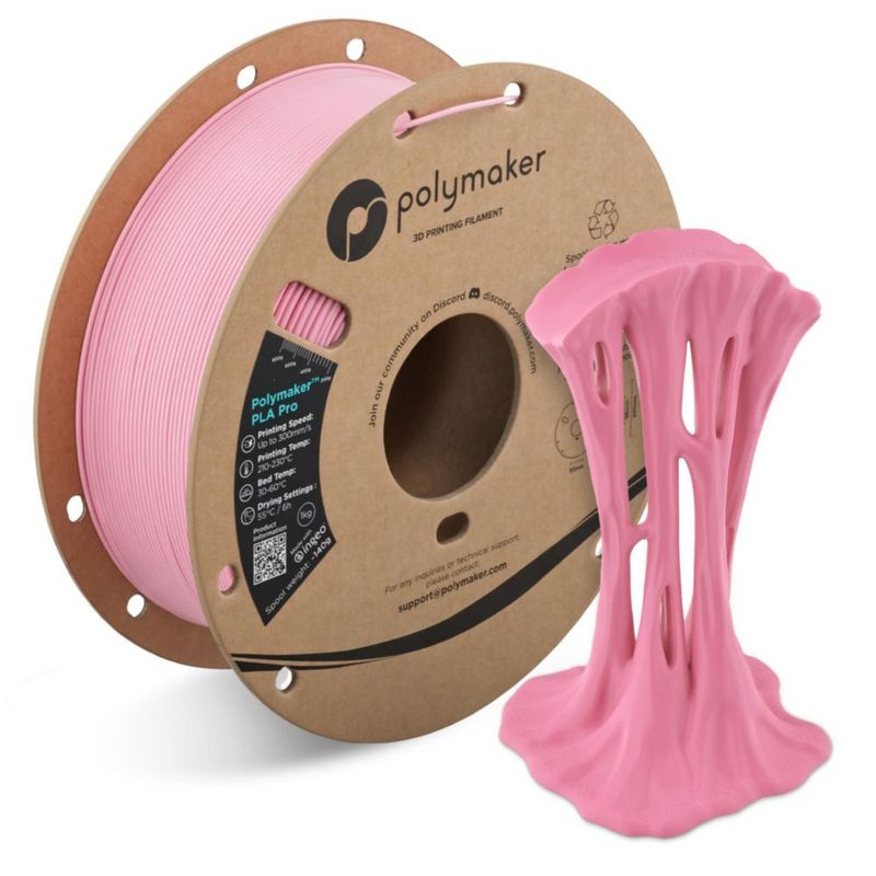 Filamento PLA Polymaker 175 mm 1 kg Rosa de Alto Impacto
