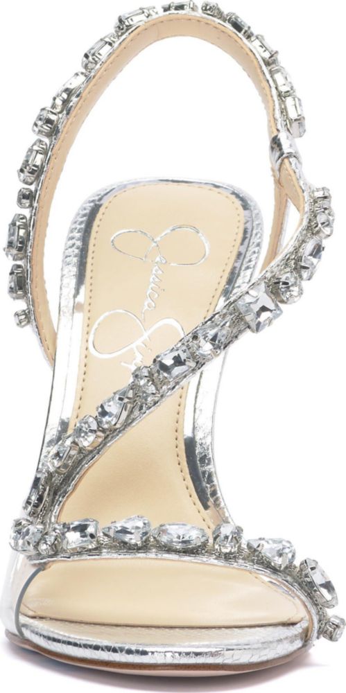 Sandalia Jessica Simpson 7.5 M Plateado/Transparente