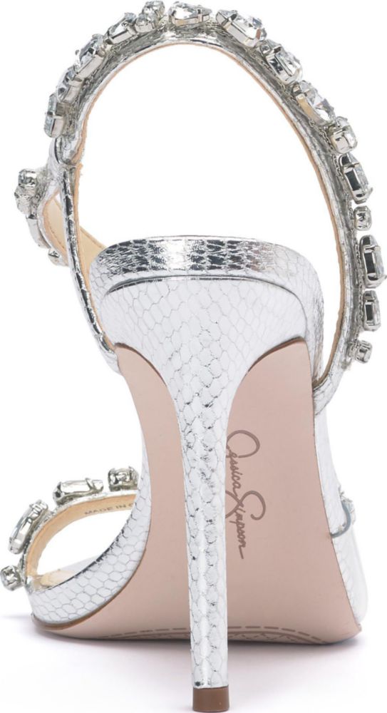 Sandalia Jessica Simpson 7.5 M Plateado/Transparente