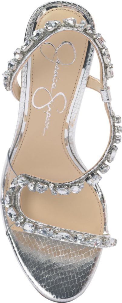 Sandalia Jessica Simpson 7.5 M Plateado/Transparente