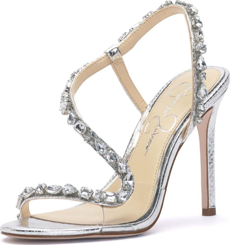 Sandalia Jessica Simpson 7.5 M Plateado/Transparente