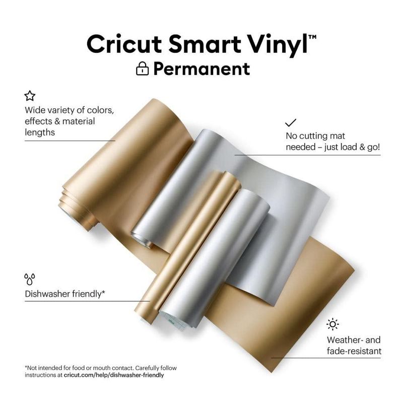 Vinilo Cricut Smart Permanente Plateado 91 cm x 33 cm