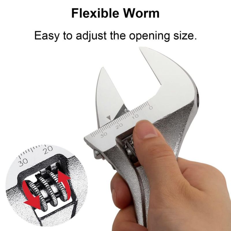 LLAVE AJUSTABLE Jetech 20 cm Acero Cromo‑Vanadio Métrico