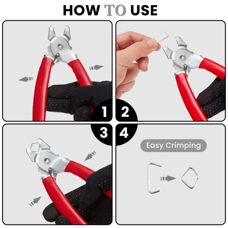 Alicates Doresoola 18 cm para anillos tipo hog – Kit de tapicería automotriz