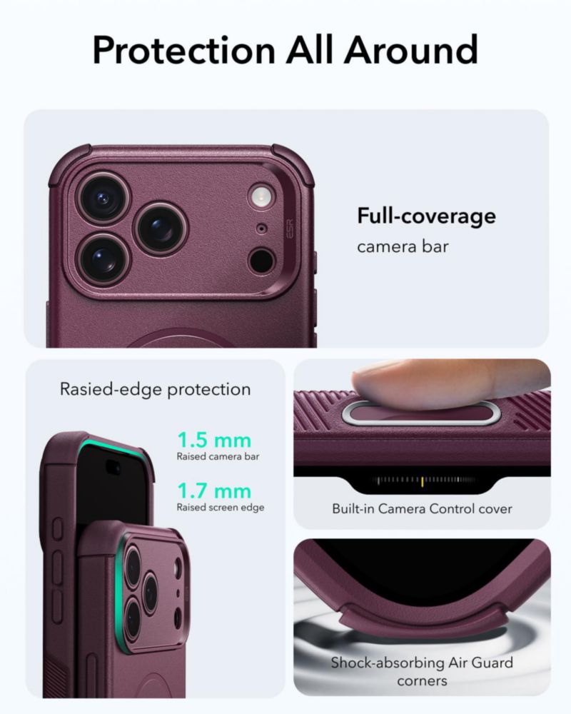 Funda ESR para iPhone 18/17 Pro Max – Burdeos