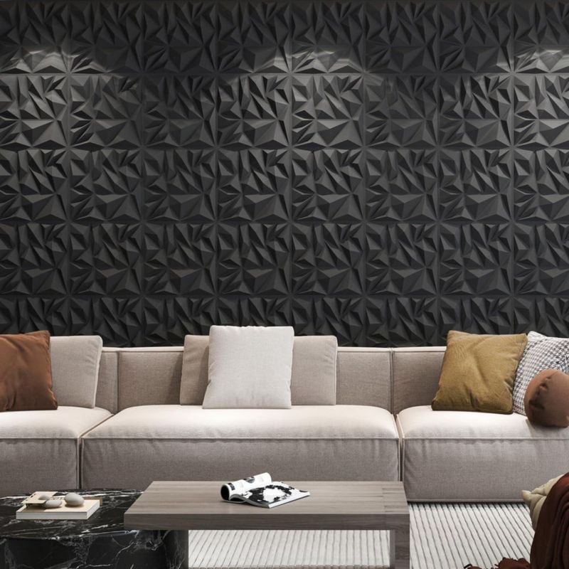Paneles de pared Art3d 30x30 cm pack de 50 negro diamante