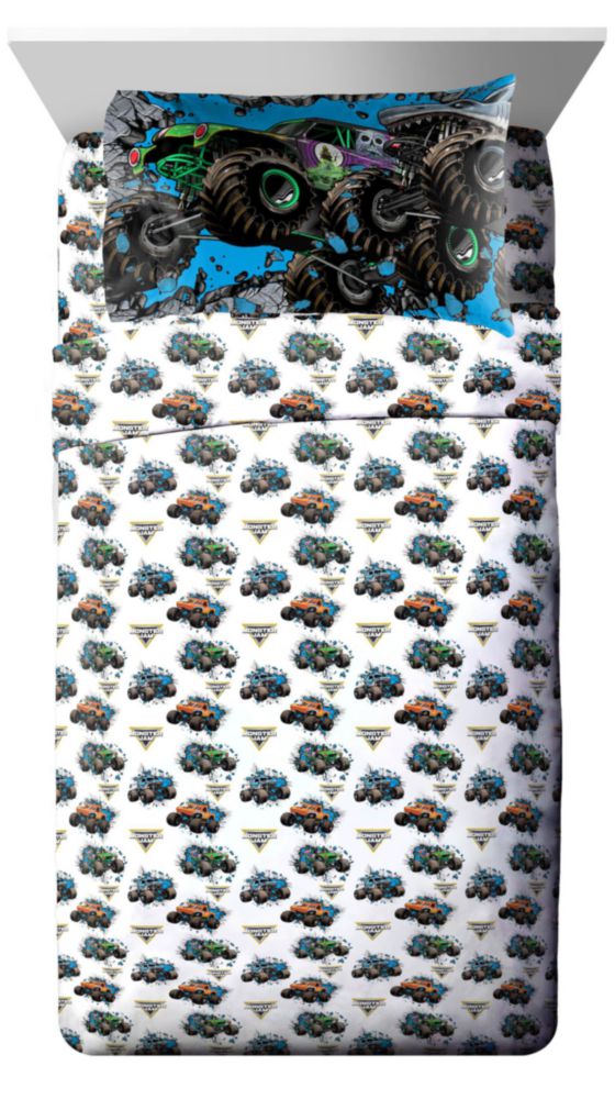 Juego de ropa de cama Jay Franco Twin 5 piezas Gris Monster Jam