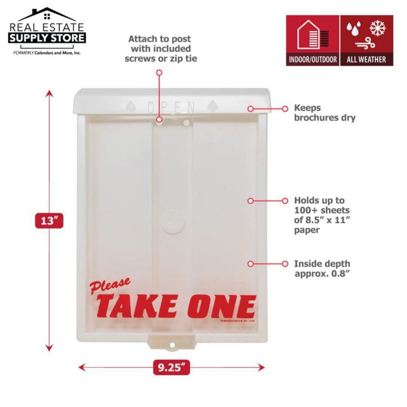 Caja para Folletos Mediz 26 cm capacidad para 100 volantes 8.5×11 in