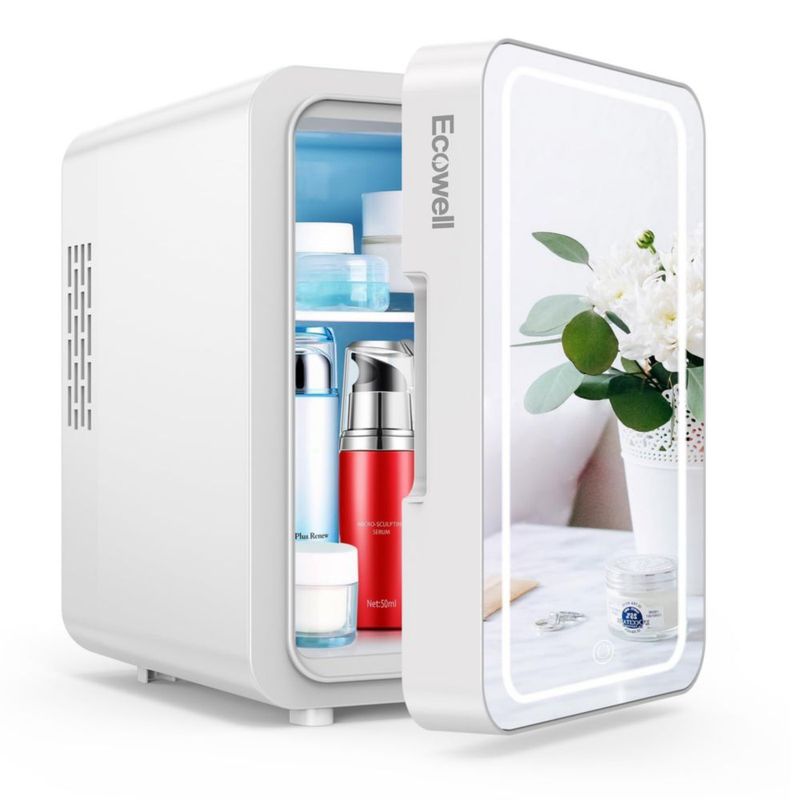Mini Refrigerador ECOWELL 4L con Espejo LED 12V/220V