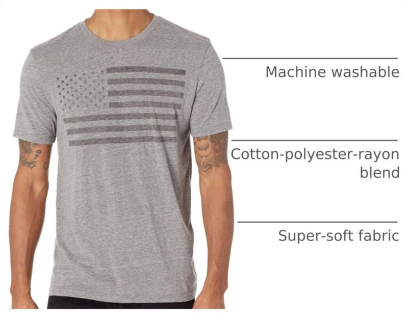 Camiseta Lucky Brand con bandera de EE. UU. gris talla M