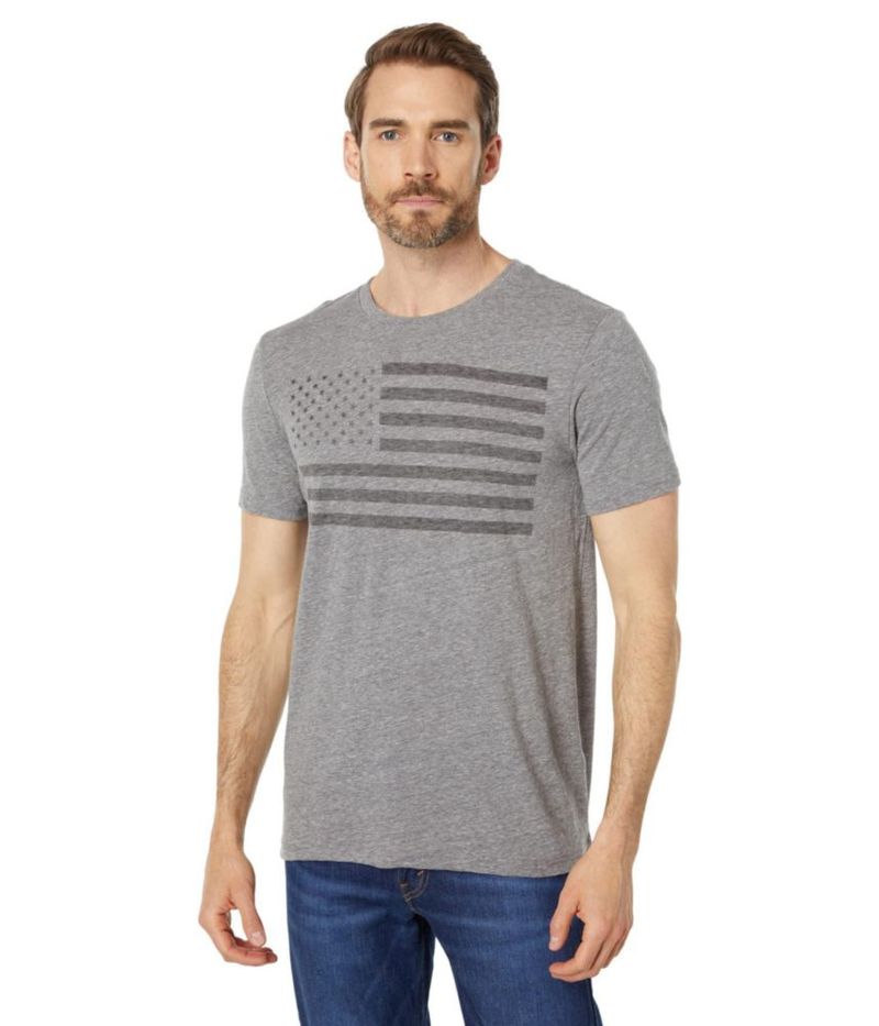 Camiseta Lucky Brand con bandera de EE. UU. gris talla M