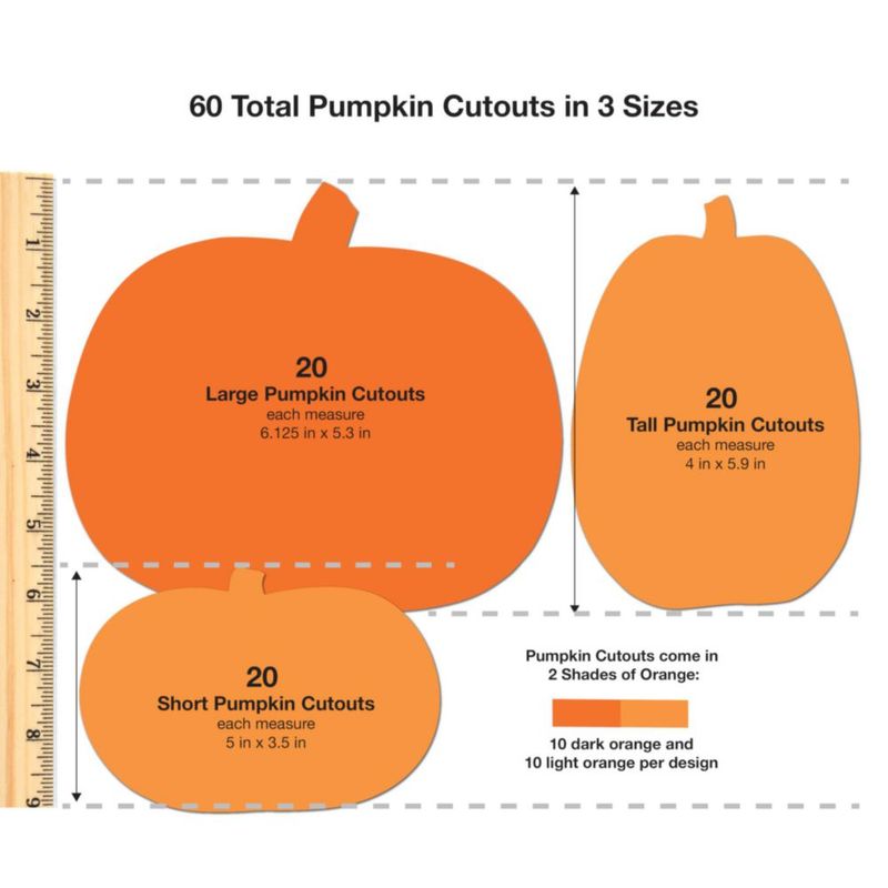 Recortes de calabaza FreshCut Crafts 60 piezas (naranja)