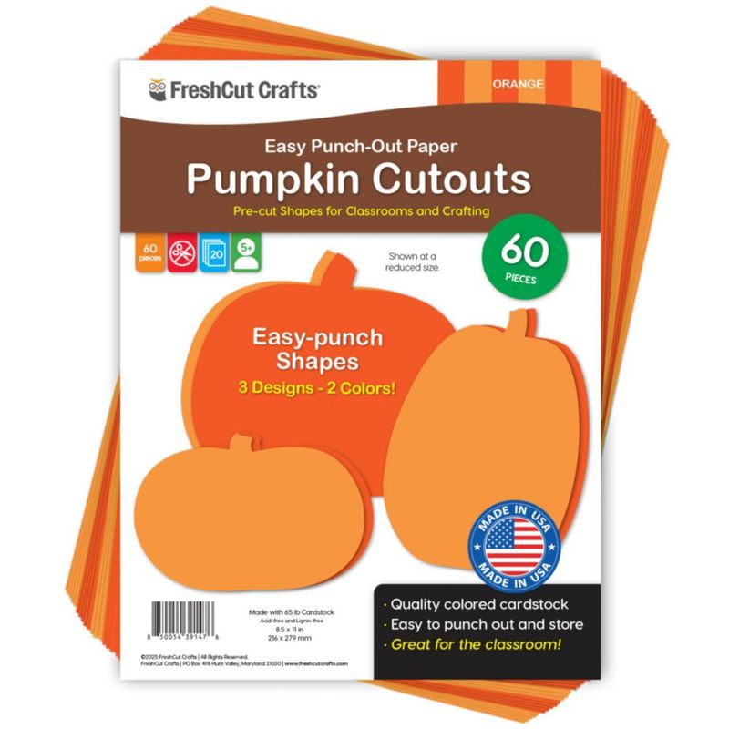 Recortes de calabaza FreshCut Crafts 60 piezas (naranja)