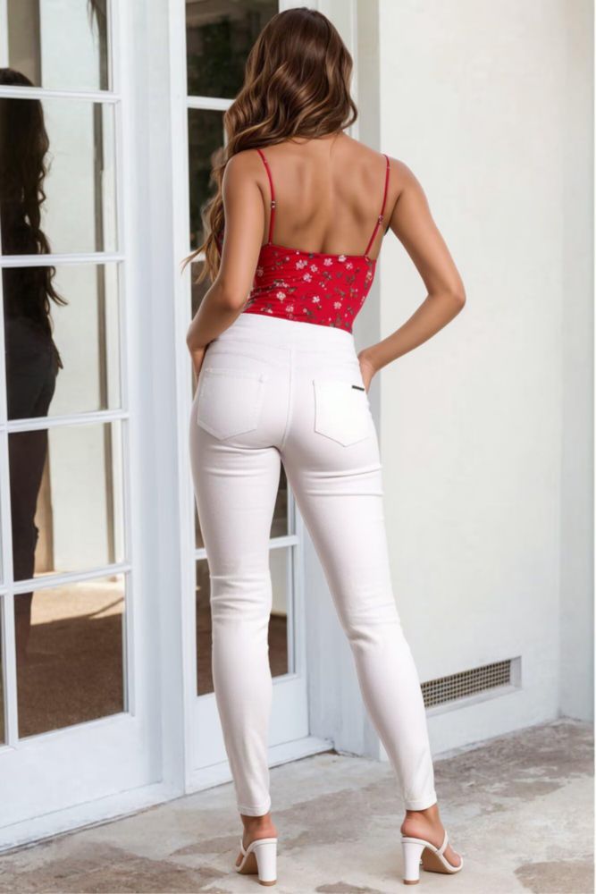 Pantalones Hybrid & Company 3X blanco de pierna skinny