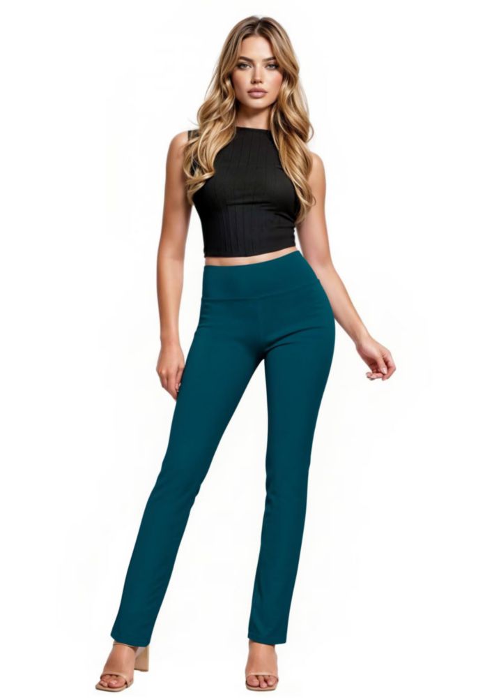Pantalones Slim Bootcut Hybrid & Company P44972BL Verde Azulado XL