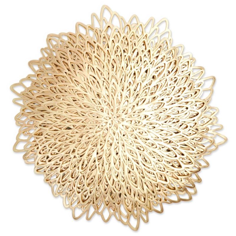 Mantel individual Juvale 37 cm dorado vinilo pack de 10 con diseño de hoja