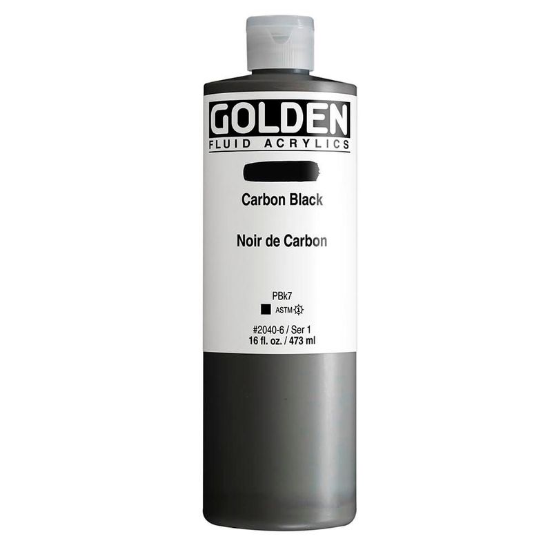 Pintura acrílica GOLDEN Negro de carbono 473 ml