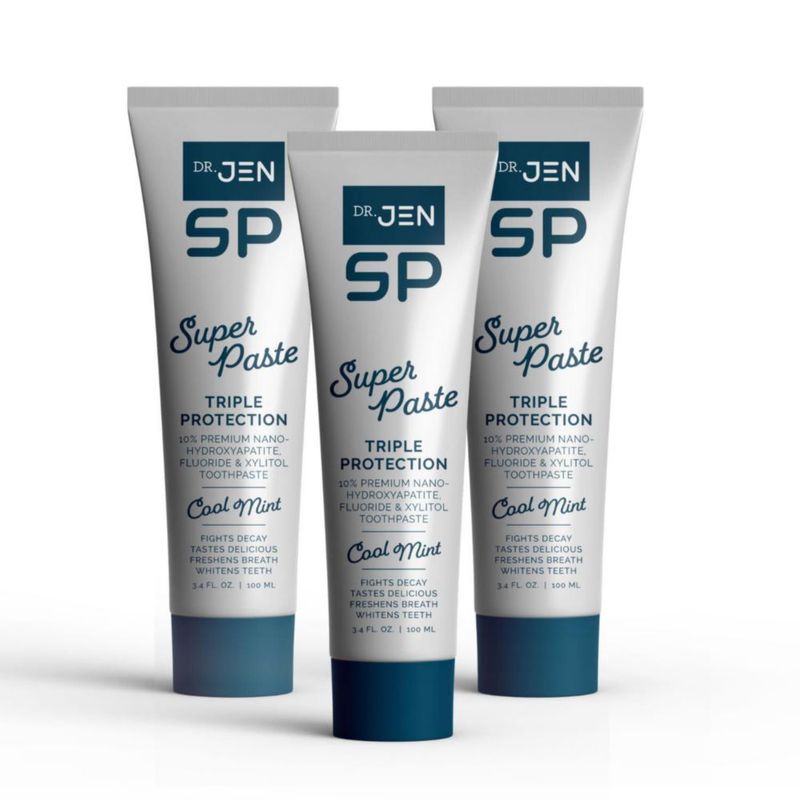 Pasta Dental Dr Jen Super Pasta 10% Nano-Hidroxiapatita Paquete de 3