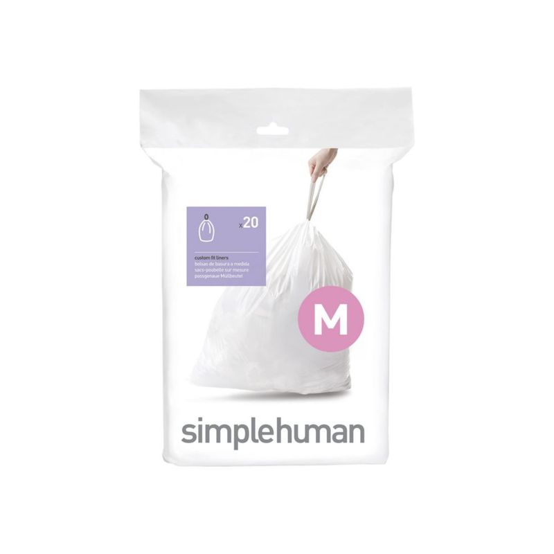Bolsas de basura simplehuman 45 L blancas 20 unidades