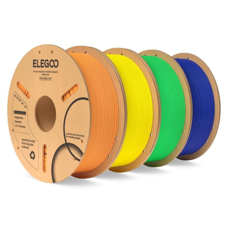 Filamento PLA ELEGOO 4 kg Naranja/Amarillo/Verde/Azul