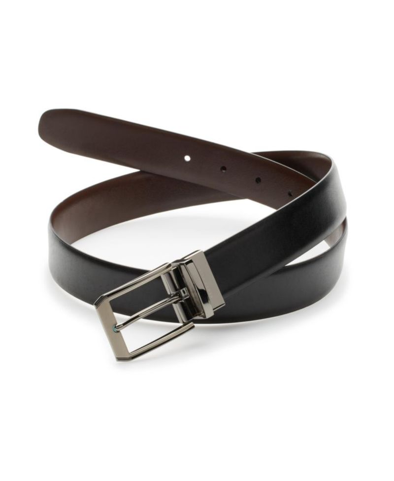 Cinturón Perry Ellis reversible de 86 cm negro/marrón