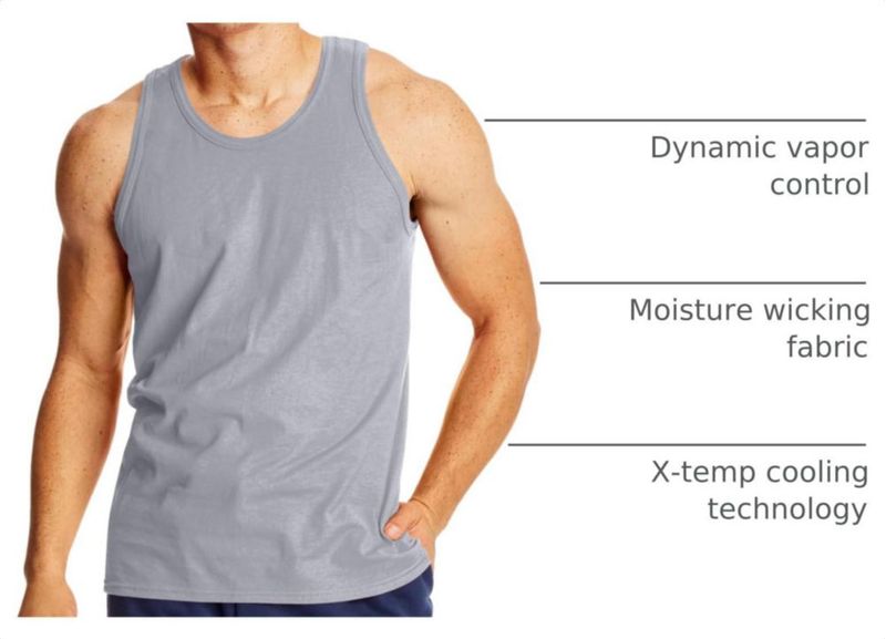 Camiseta sin mangas Hanes talla M pack de 2 color acero claro