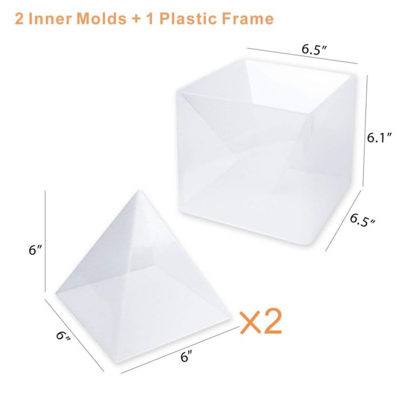 Molde de pirámide LET'S RESIN de silicona 15 cm – paquete de 2