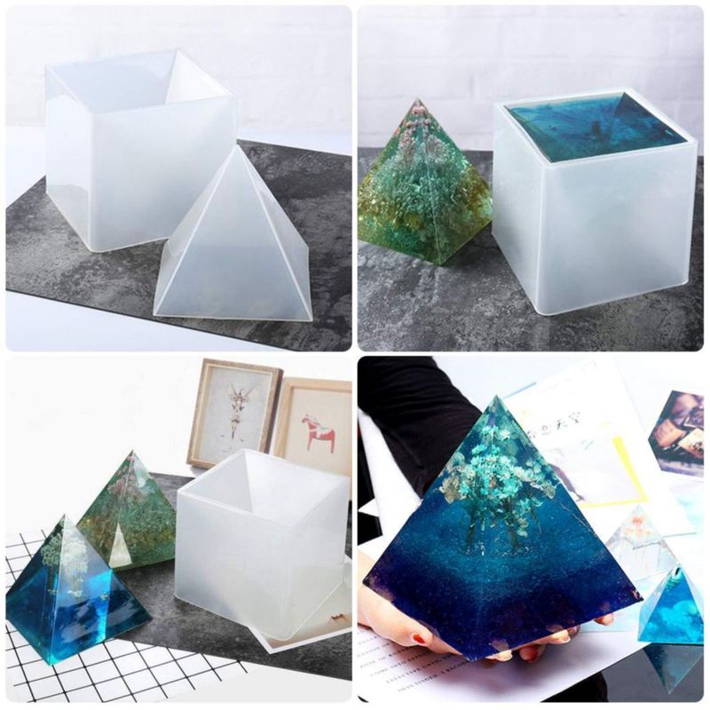 Molde de pirámide LET'S RESIN de silicona 15 cm – paquete de 2