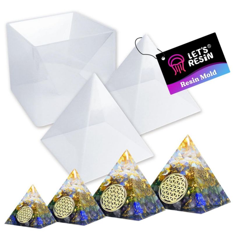 Molde de pirámide LET'S RESIN de silicona 15 cm – paquete de 2