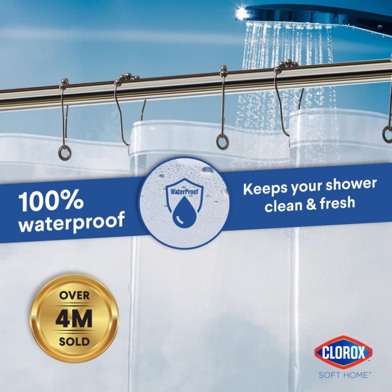 Forro de Ducha Clorox 178 cm x 183 cm Transparente (1 unidad)