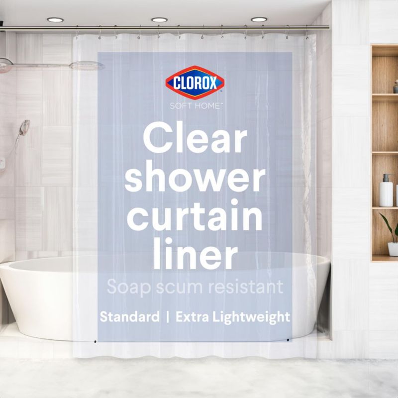 Forro de Ducha Clorox 178 cm x 183 cm Transparente (1 unidad)
