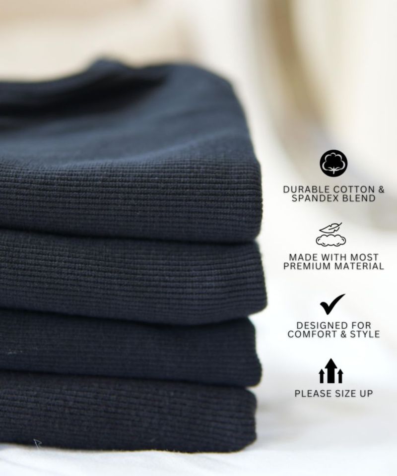 Camiseta sin mangas Ekkovision pack de 3 algodón‑spandex 4XL negra