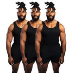 Camiseta sin mangas Ekkovision pack de 3 algodón‑spandex 4XL negra