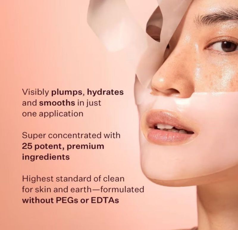 Máscara facial Peach & Lily 40 g colágeno y ginseng – 1 unidad