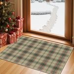 Alfombra Rugxara 61x91 cm Verde a Cuadros Lavable
