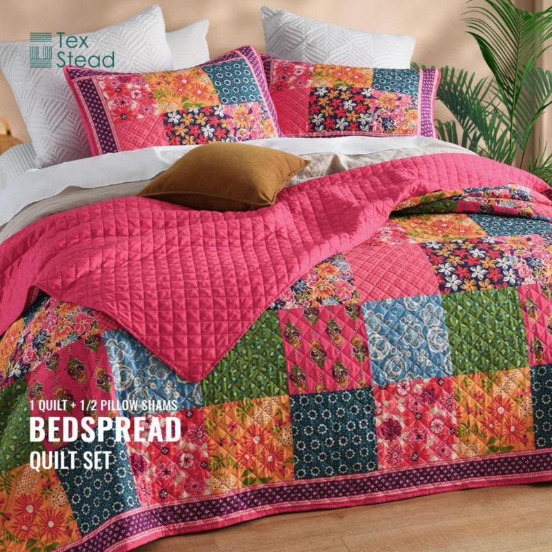 Juego de colcha TEXSTEAD Queen 230 cm reversible de patchwork
